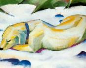 弗朗茨 马克 : Dog Lying in the Snow